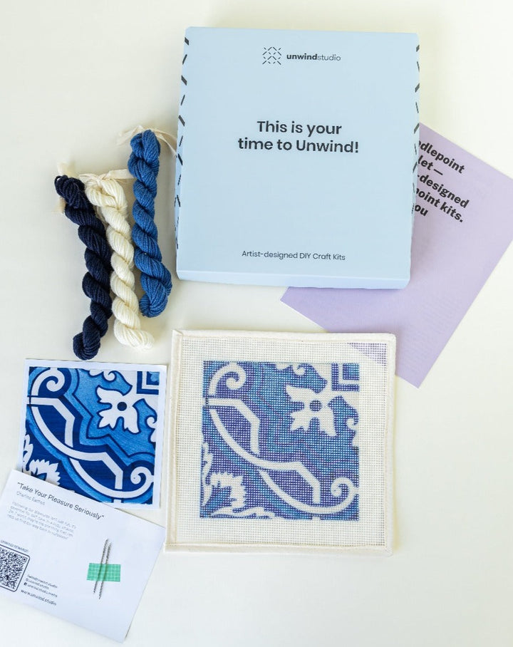 Portuguese Tile Needlepoint Kit: Fontainhas by Unwind Studio