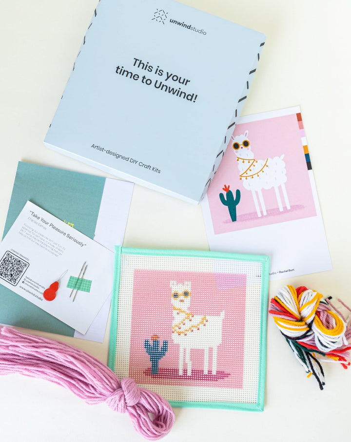 No Drama Llama - Needlepoint Kit for Kids by Unwind Studio