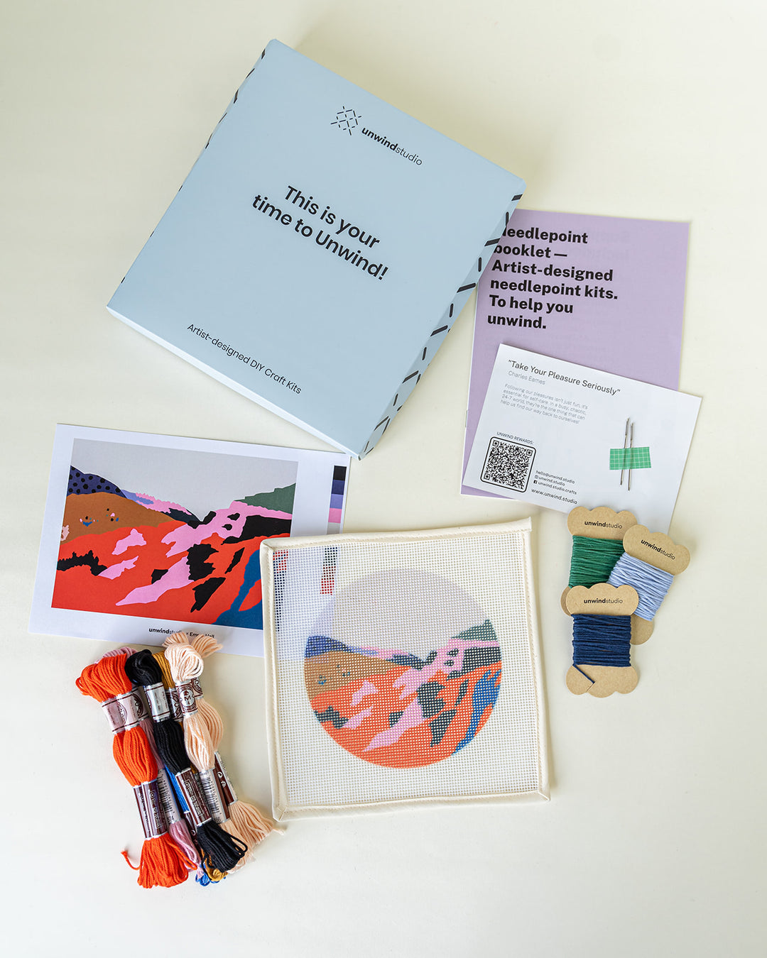 Ethiopian Ravine Round Needlepoint Kit by Unwind Studio