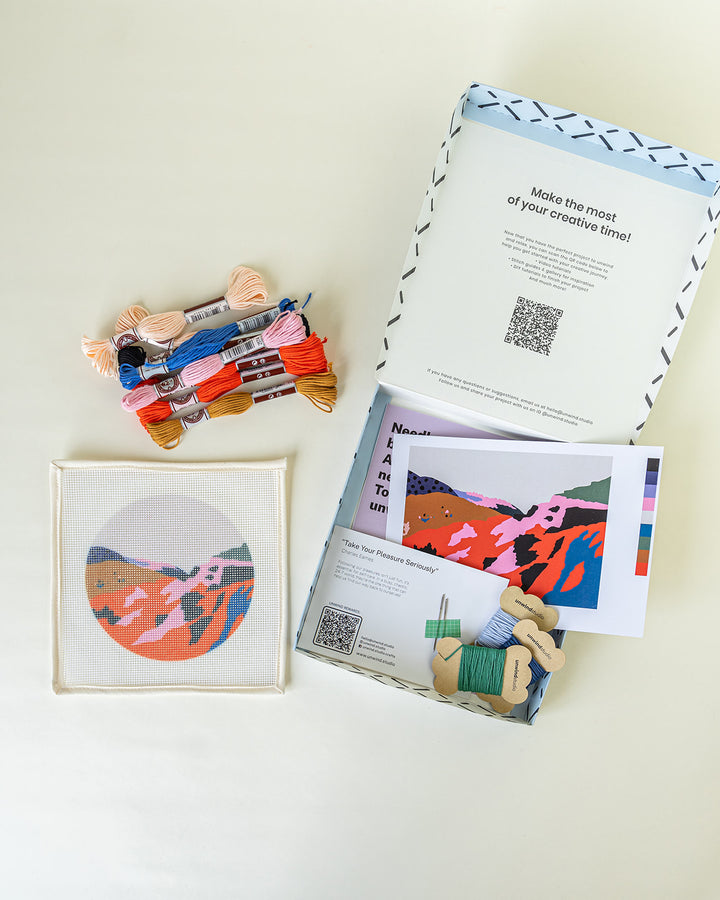 Ethiopian Ravine Round Needlepoint Kit by Unwind Studio