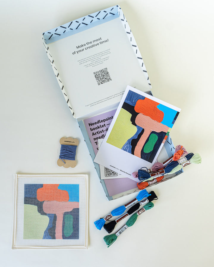 Untitled, Abstract Landscape Beginner Needlepoint Kit by Unwind Studio