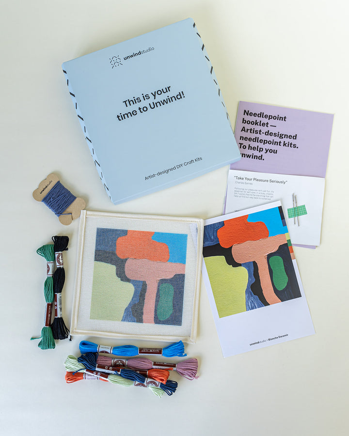 Untitled, Abstract Landscape Beginner Needlepoint Kit by Unwind Studio