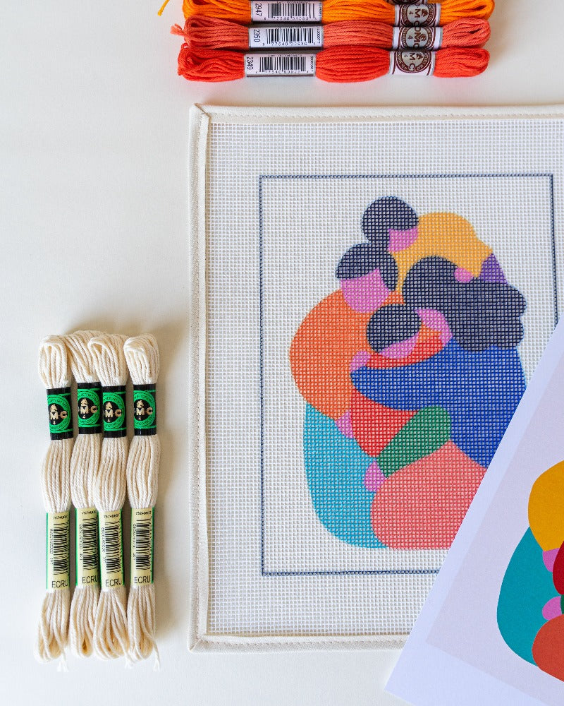 Family portrait Together needlepoint canvas and kit by Unwind Studio and Myriam Van Neste