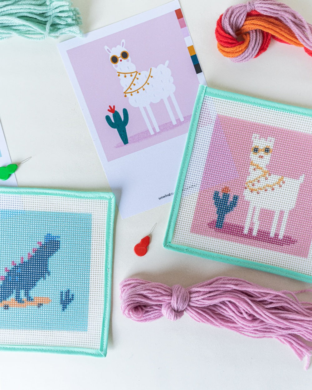 No Drama Llama - Needlepoint Kit for Kids - Complete Needlepoint Kit