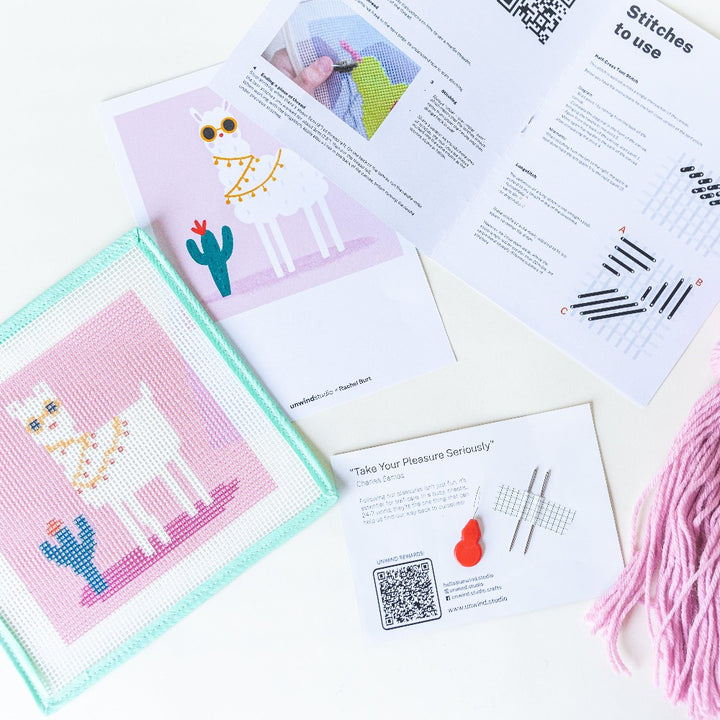 No Drama Llama - Needlepoint Kit for Kids by Unwind Studio