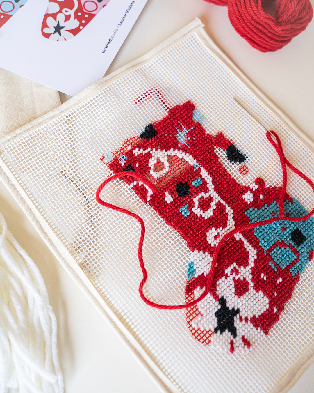 Kindness Christmas Needlepoint Stocking Kit by Unwind Studio