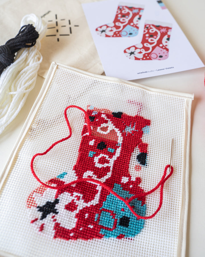 Kindness Christmas Needlepoint Stocking Kit by Unwind Studio