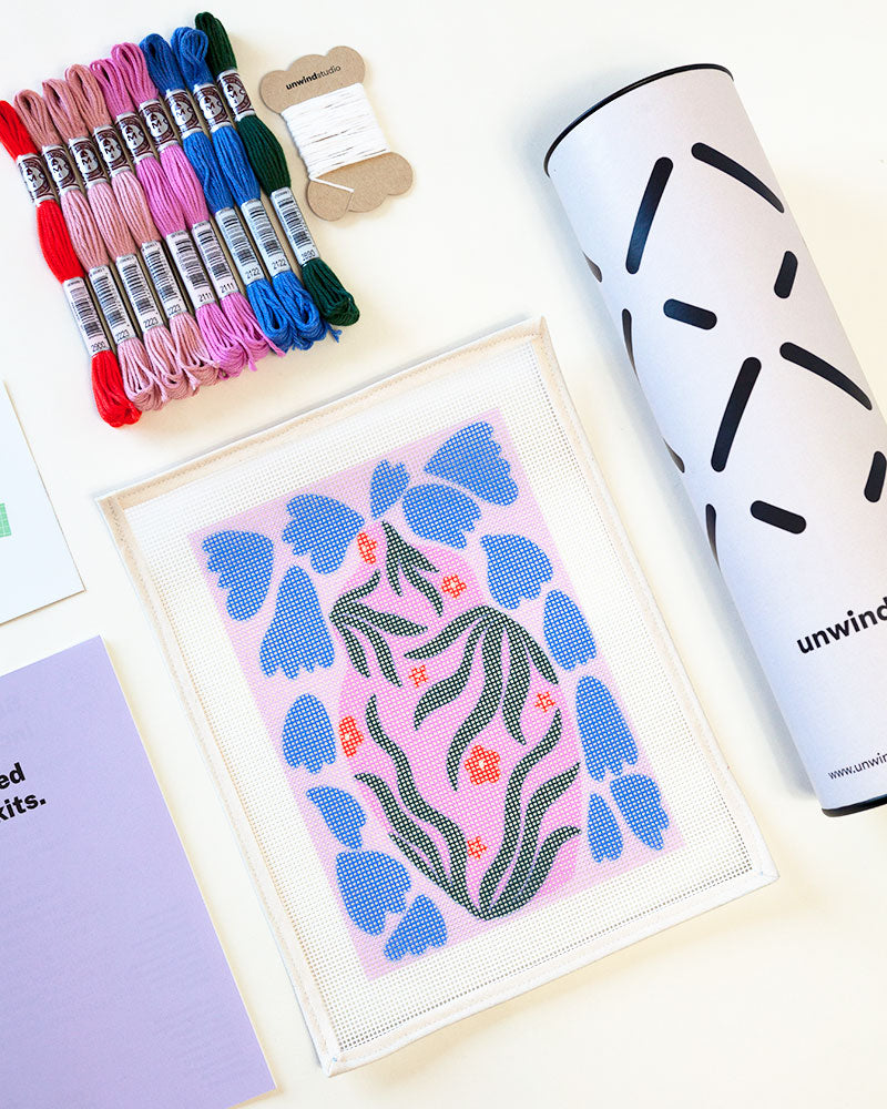 Daisy Pot Needlepoint Kit by Unwind Studio