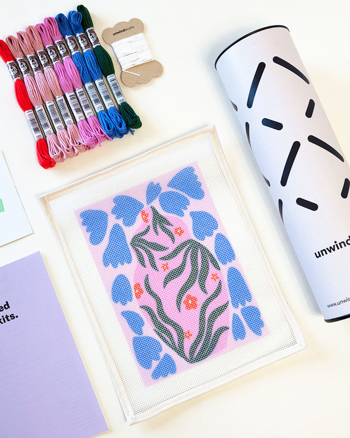 Daisy Pot Needlepoint Kit by Unwind Studio