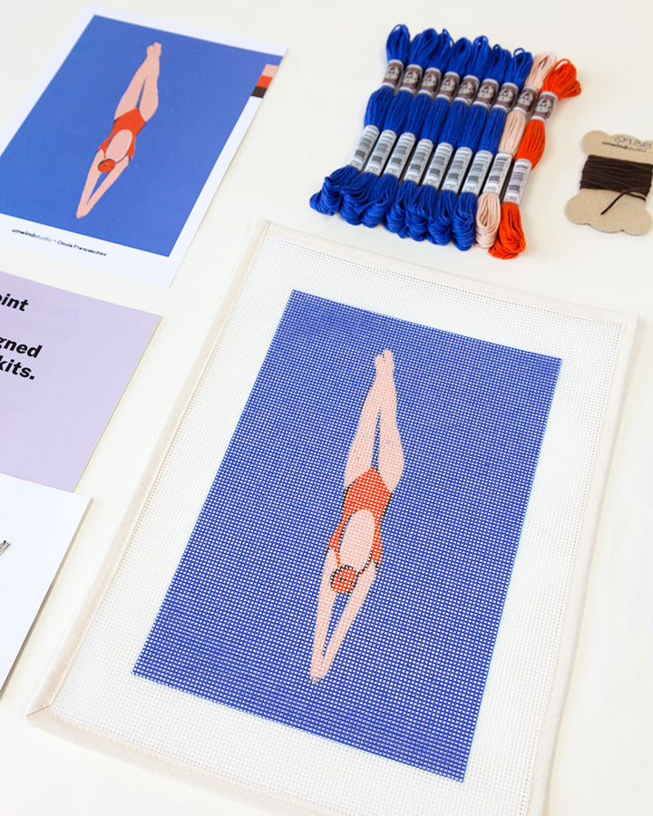 Diver Needlepoint Kit by Unwind Studio