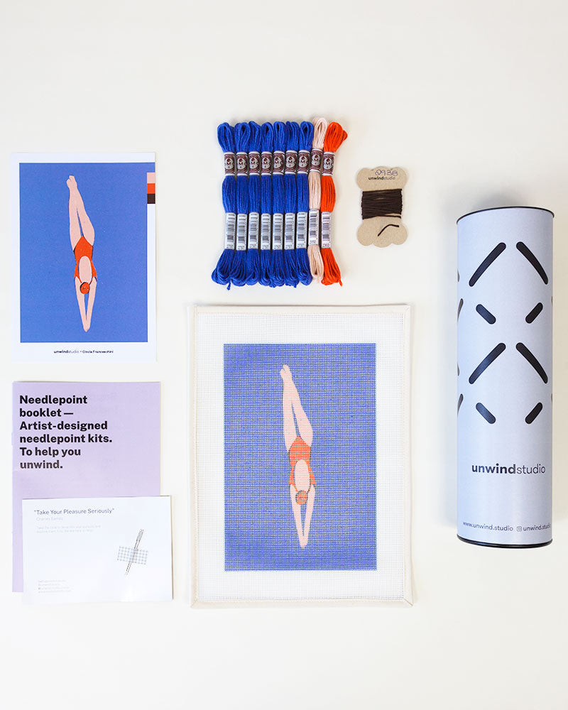 Diver Needlepoint Kit by Unwind Studio