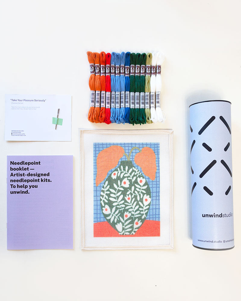 beautiful pottery vase needlepoint kits designed by Teresa Rego Dot Pot