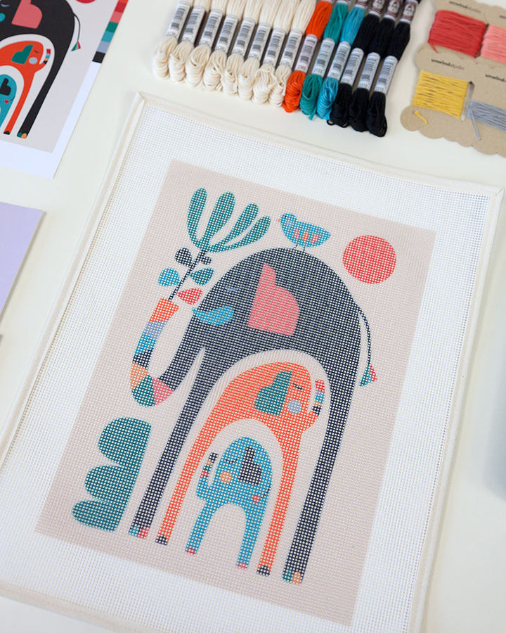 Elephants Needlepoint Kit by Unwind Studio