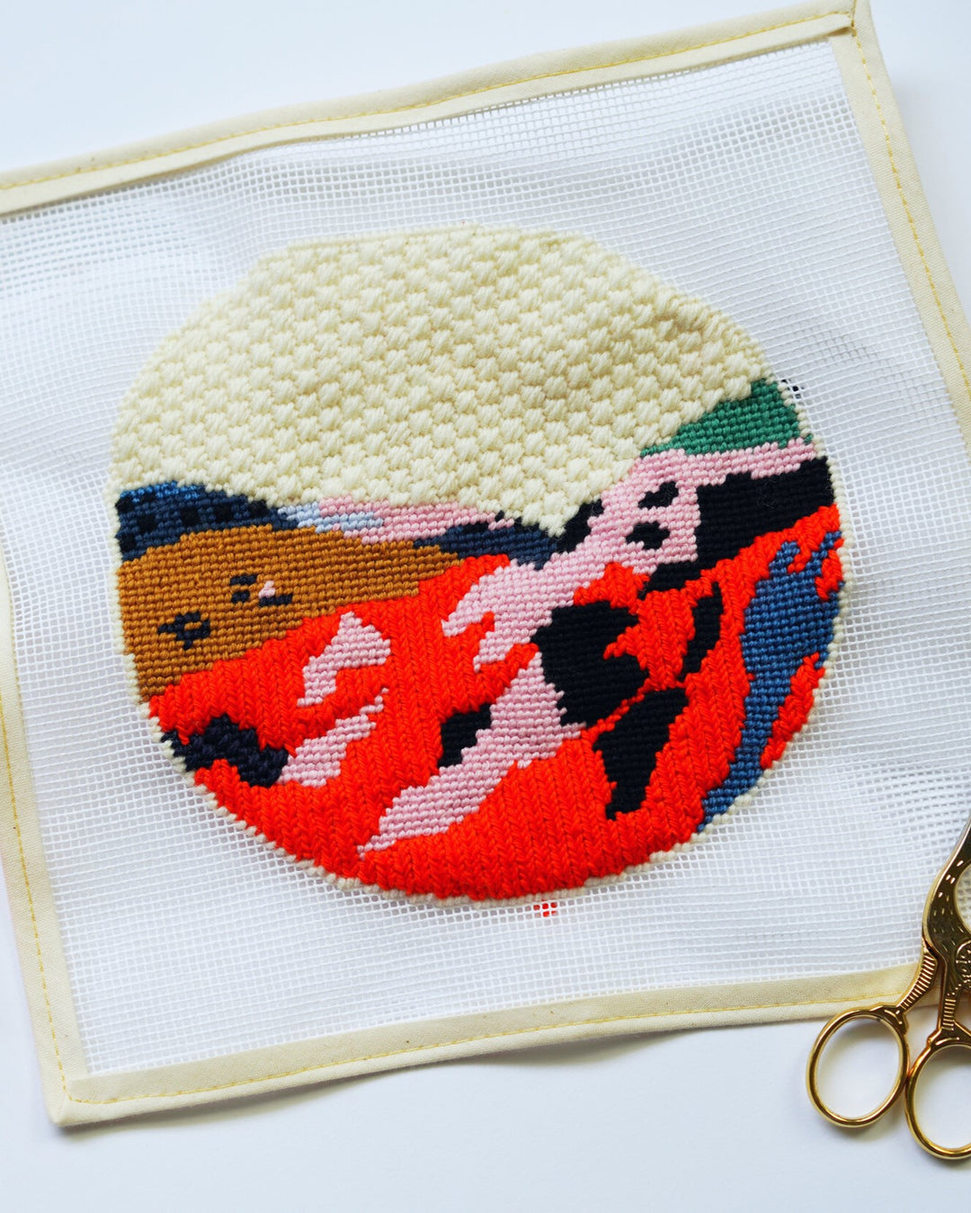 Ethiopian Ravine Round Needlepoint Kit by Unwind Studio