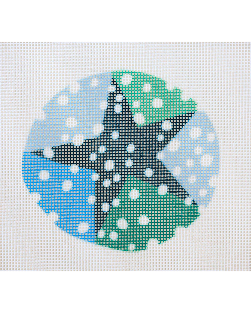 Green & Orange Snowing Night Needlepoint Kit by Unwind Studio