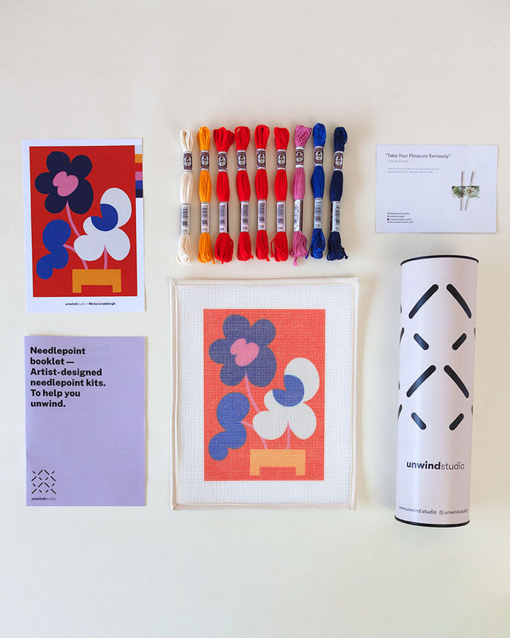 Mickebana Trio Beginner Needlepoint Kit by Unwind Studio