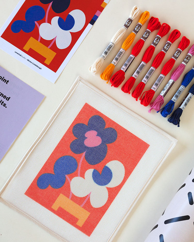 Mickebana Trio Beginner Needlepoint Kit by Unwind Studio