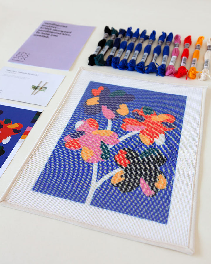 Four Flowers Needlepoint Kit by Unwind Studio