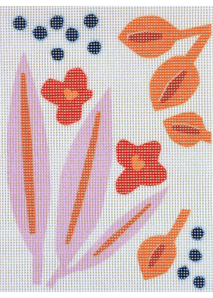 Paper Flowers Beginner Needlepoint Kit by Unwind Studio
