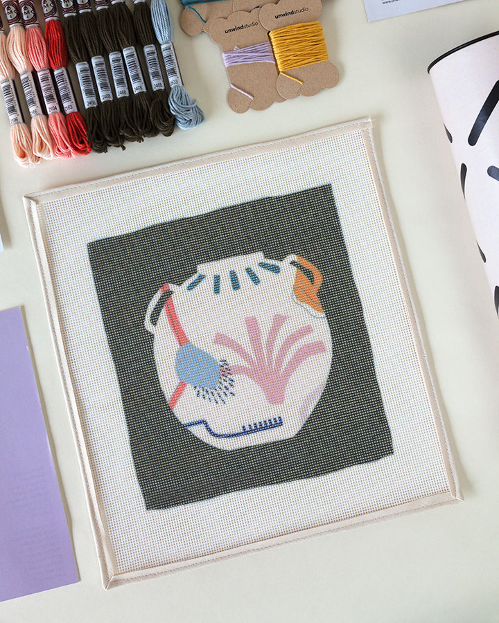 Clay Belly Needlepoint Kit by Unwind Studio