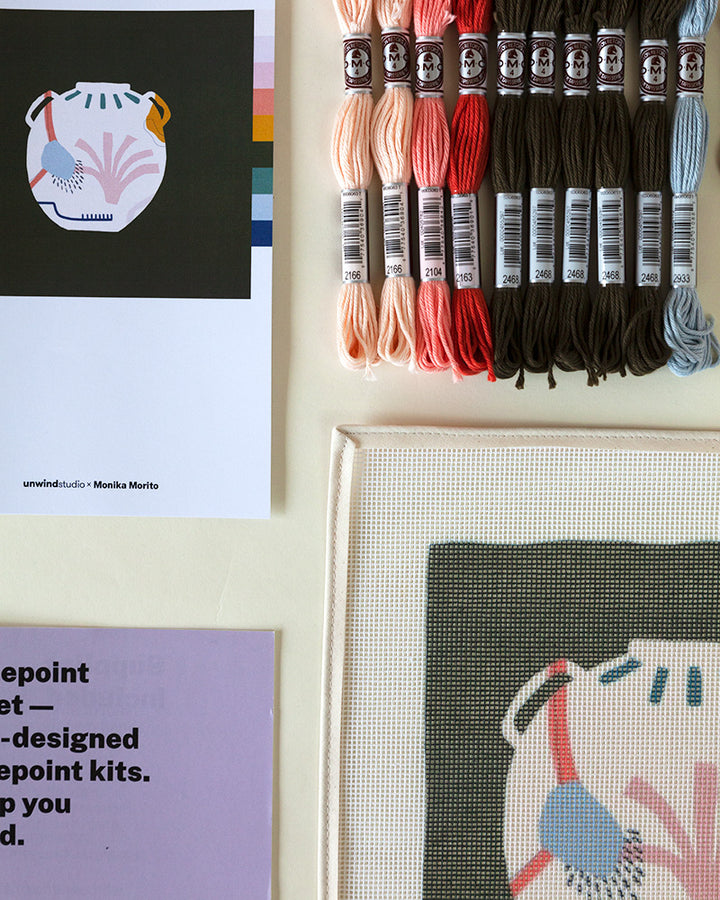 Clay Belly Needlepoint Kit by Unwind Studio