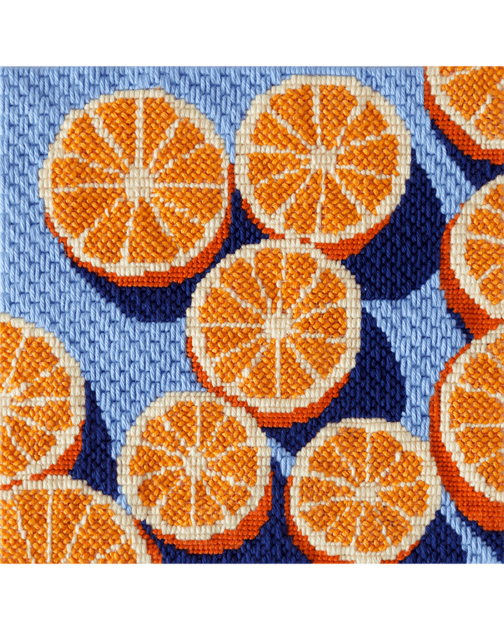 agrumes citrus oranges needlepoint kit tapestry kit by ana popescu for unwind studio