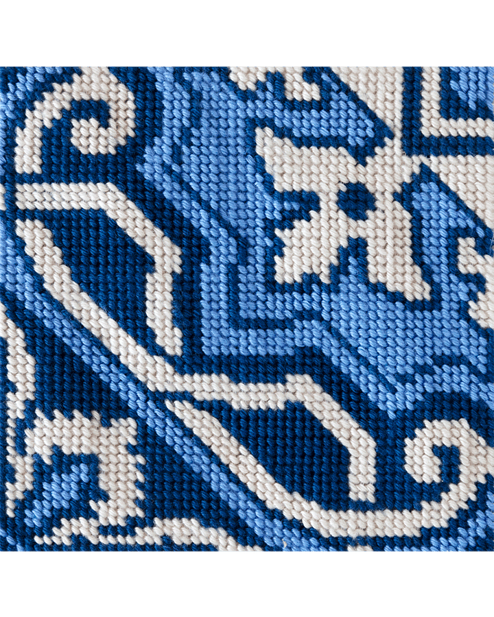 Portuguese Tiles needlepoint tapestry kit blue and white canvas
