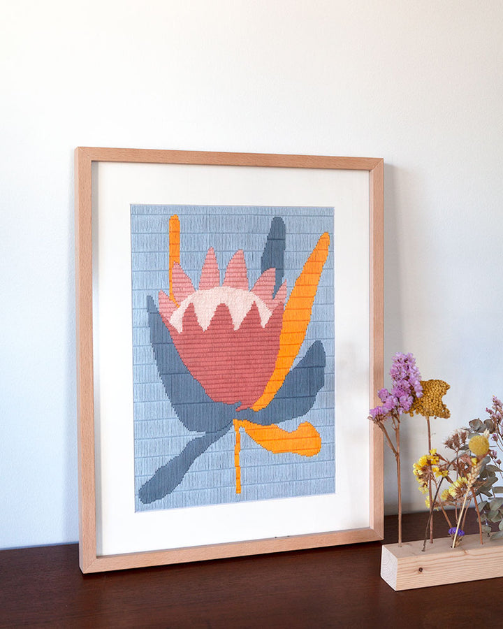 King Protea Floral Needlepoint Kit by Unwind Studio