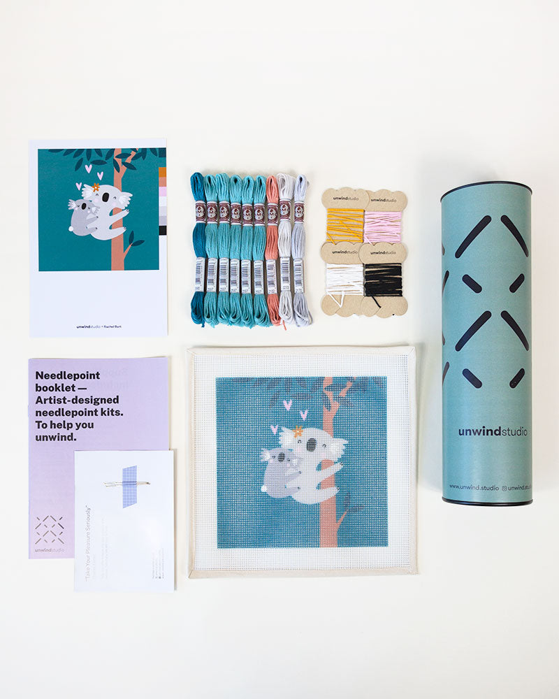 Koala Love Needlepoint Kit by Unwind Studio