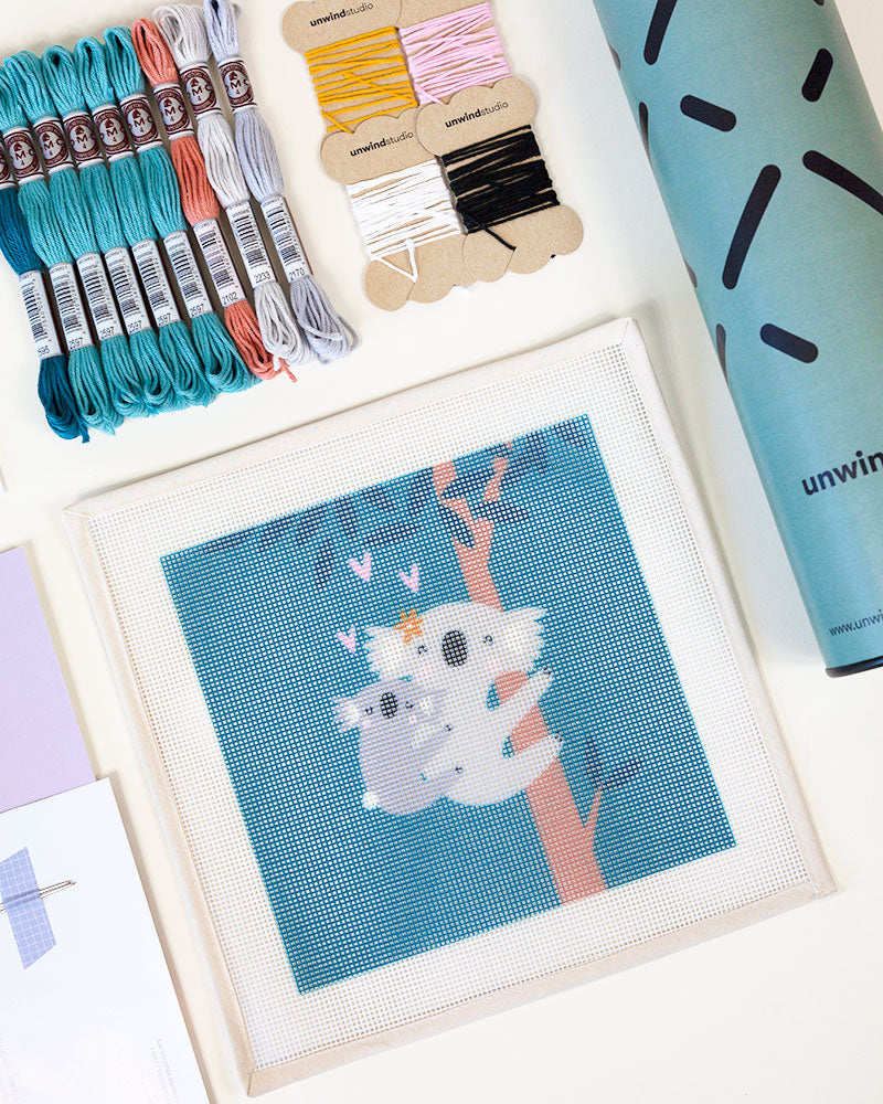 Koala Love Needlepoint Kit by Unwind Studio