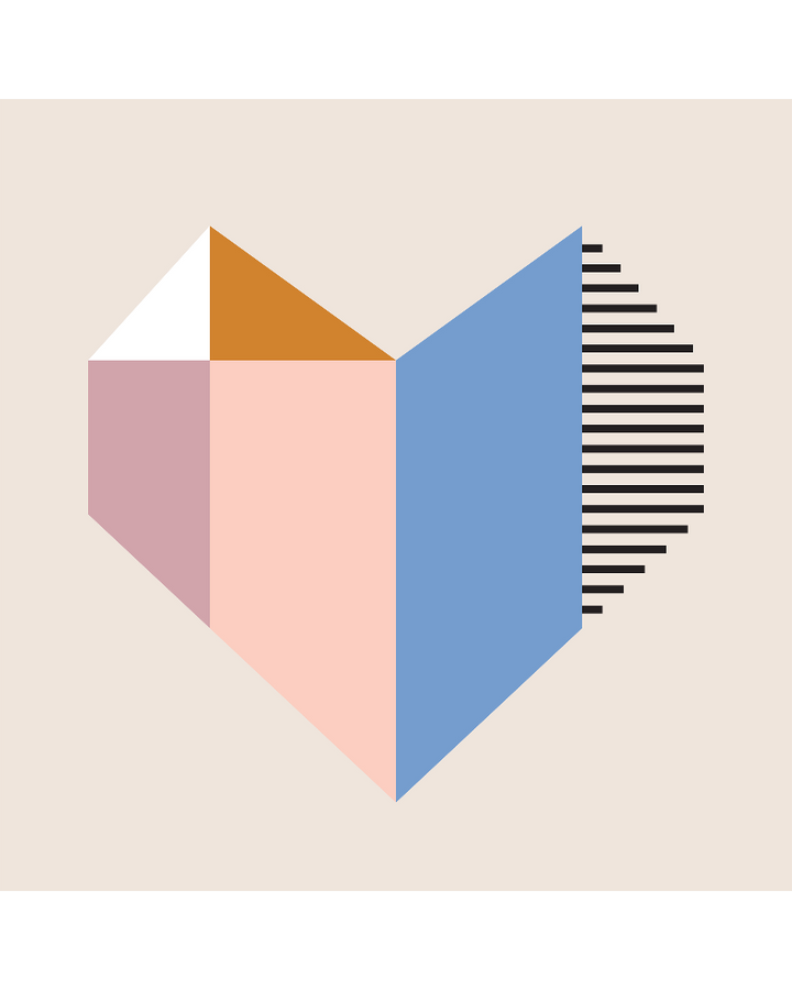 Illustration of geometric heart