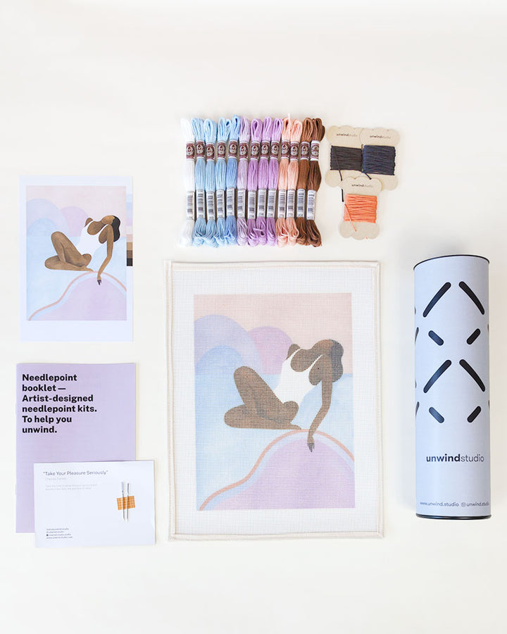 Lilac Sunset Needlepoint Kit by Unwind Studio