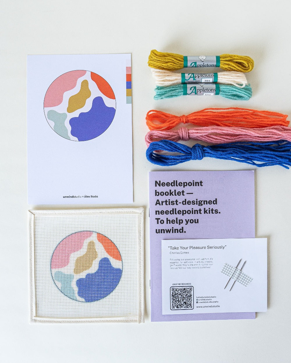 Manchas Needlepoint Ornament Kit by Unwind Studio