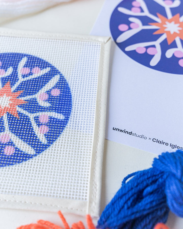 Mistletoe Star Needlepoint Ornament Kit by Unwind Studio