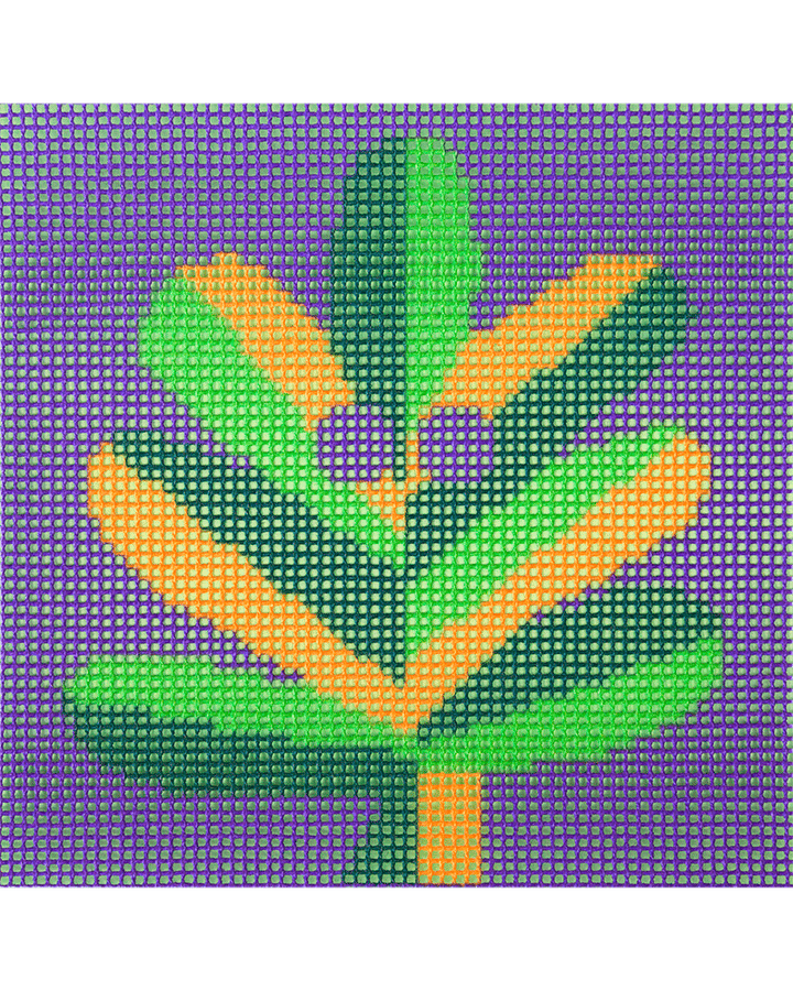 Oak Leaf Needlepoint canvas for Kids by Unwind Studio