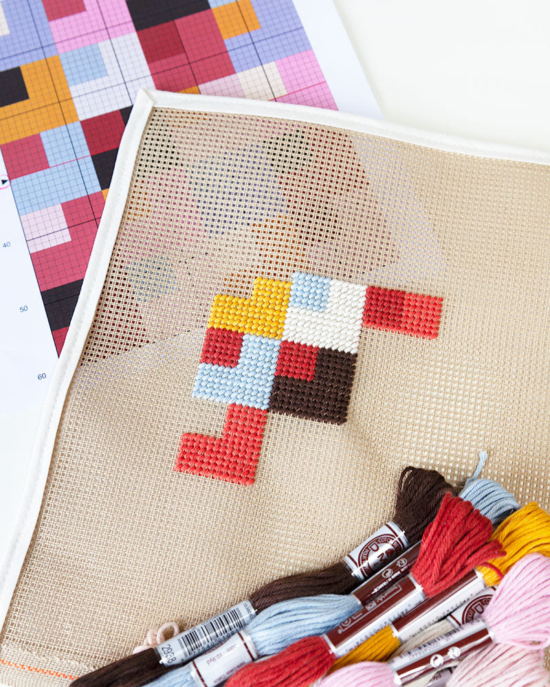 Geometric Tiles Needlepoint Chart (4 Designs) Digital Download