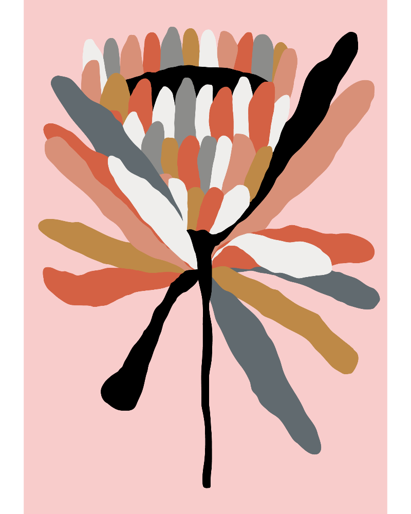 Pink Ice Protea needlepoint kit created by Leonor Violeta for Unwind Studio