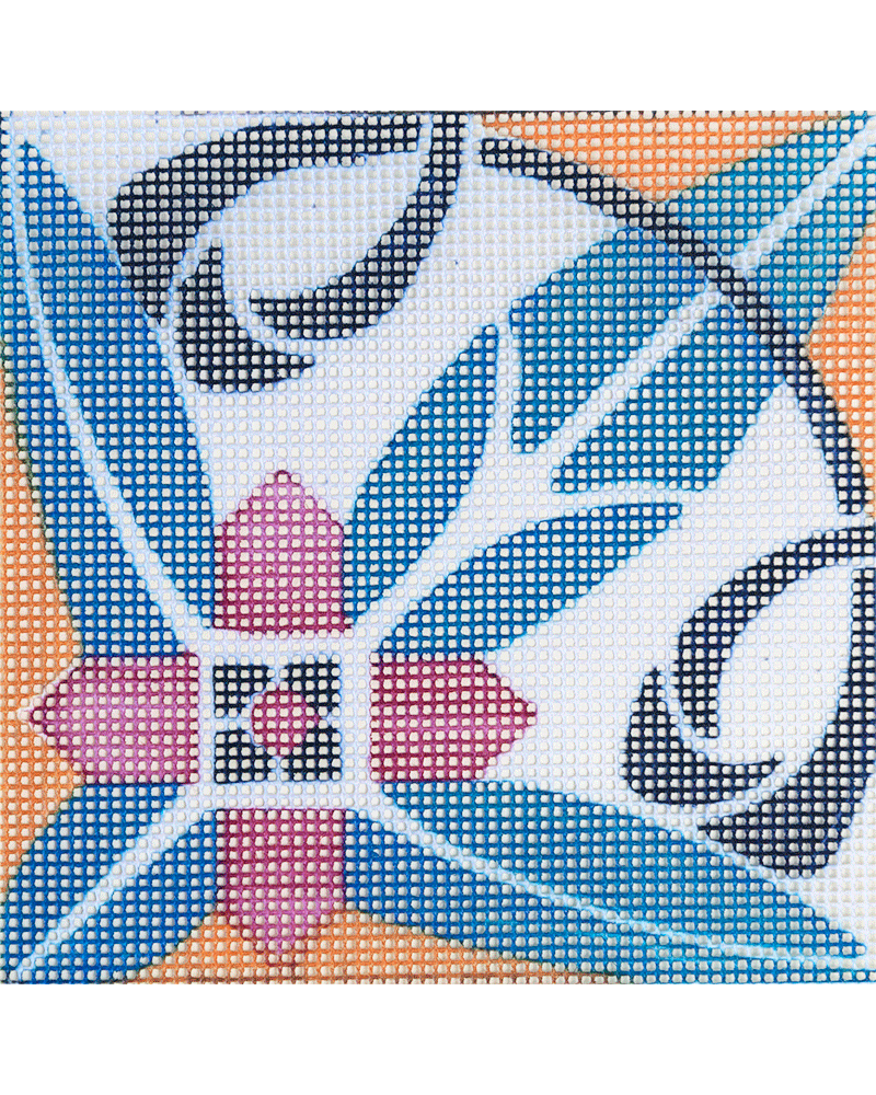 Portuguese Tiles Needlepoint Kit- Paranhos Turquoise canvas by Unwind Studio