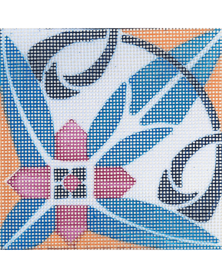 Portuguese Tiles Needlepoint Kit- Paranhos Turquoise canvas by Unwind Studio