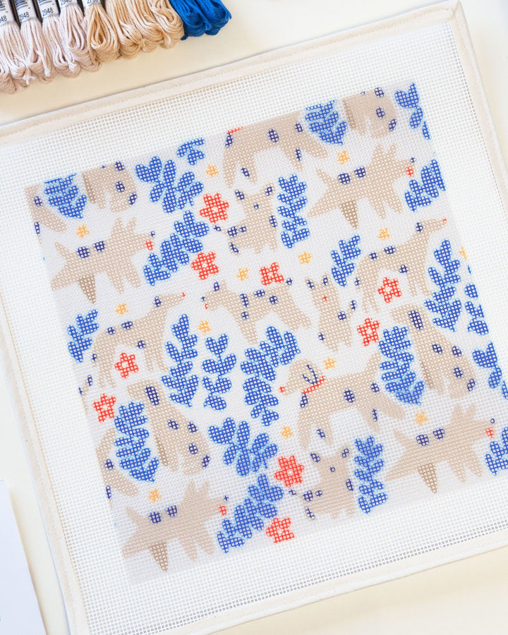 Puppies Pattern Needlepoint Kit by Unwind Studio