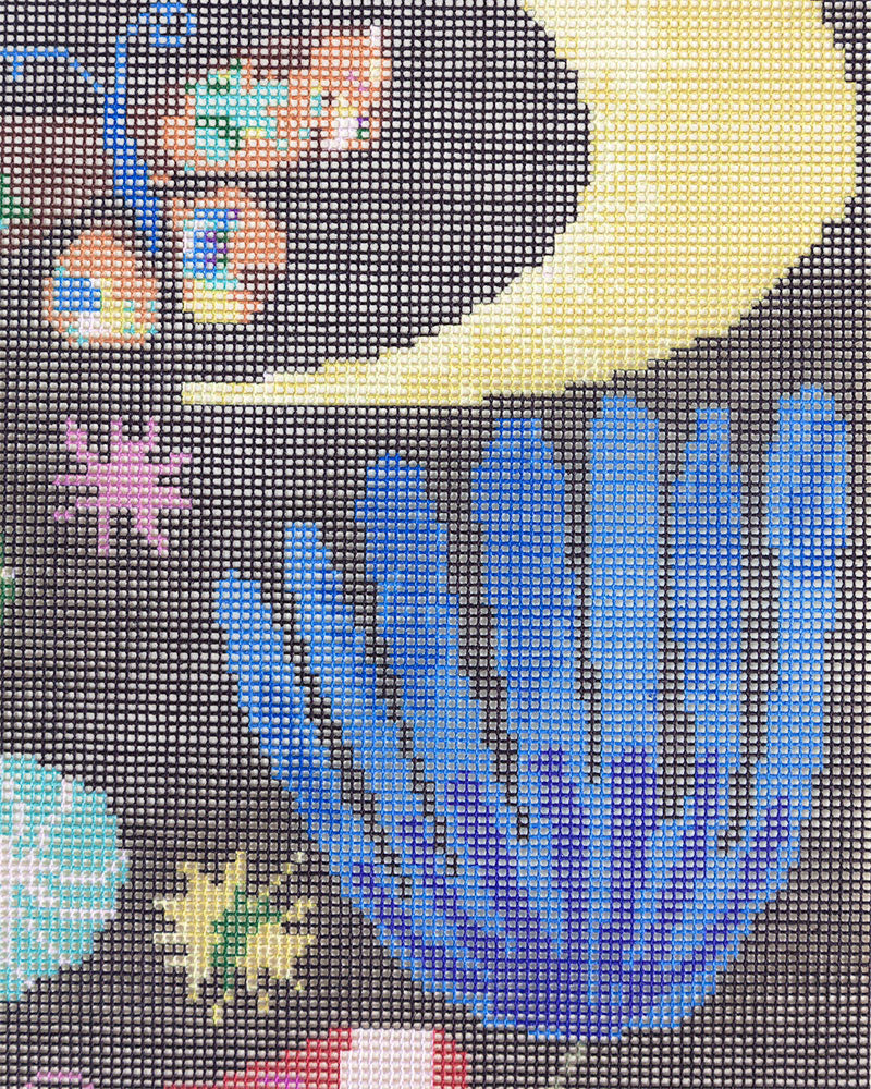 Sleep in Heavenly Peace Needlepoint Tapestry Cushion Kit by Olivia McEwan-Hill