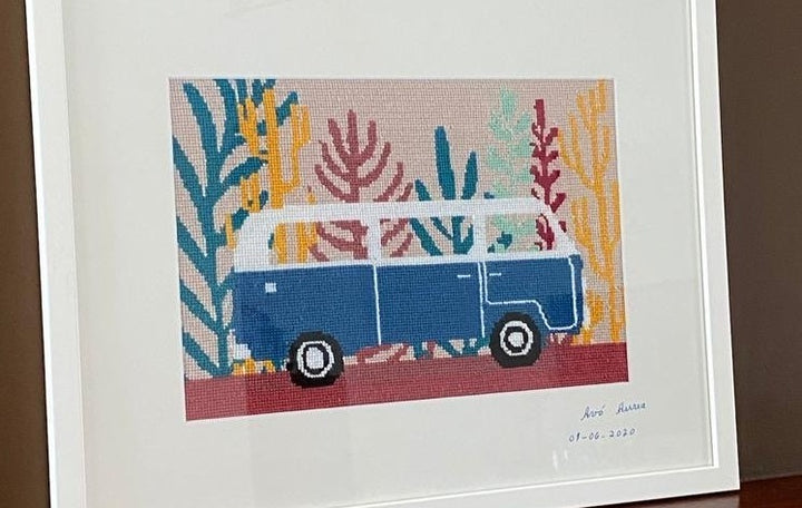 VW Travel Van needlepoint tapestry canvas and kit