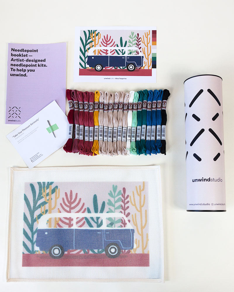 Travel Van Needlepoint Kit by Unwind Studio
