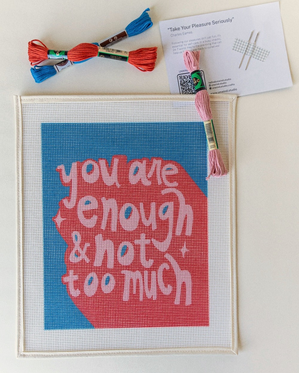 You Are Enough and Not Too Much - mental health awareness craft by Unwind Studio