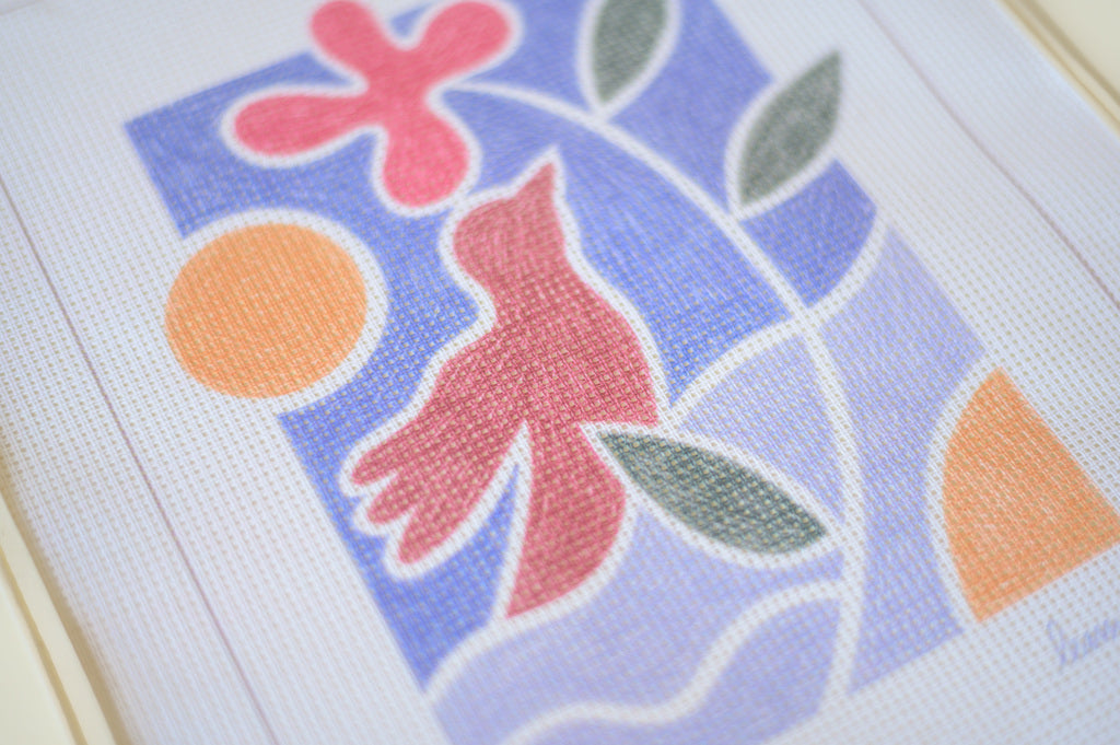 Envolée Bird Abstract needlepoint tapestry tapisserie design Lea Amati unwind studio
