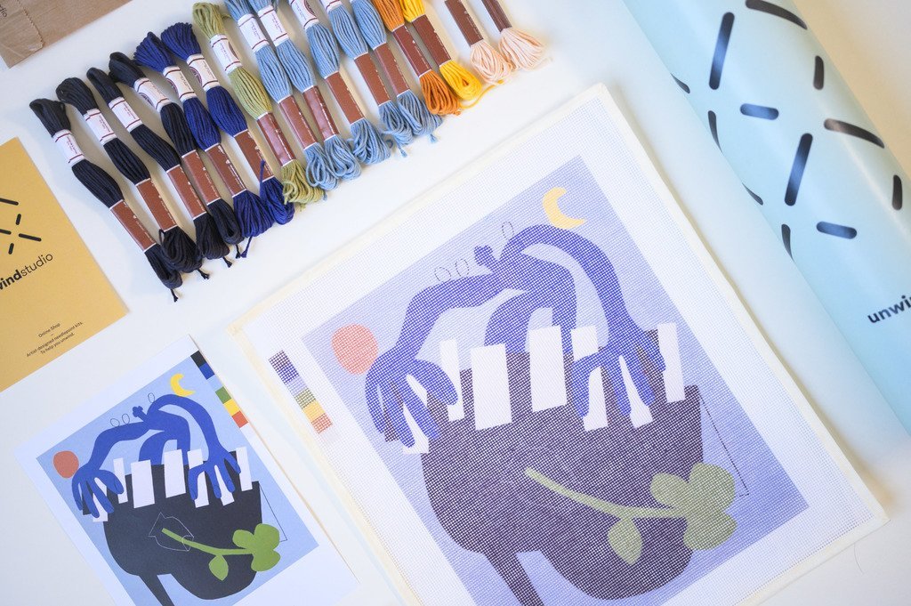 Blues Needlepoint Kit by Unwind Studio