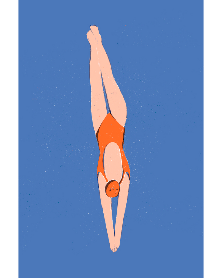 Diver Swimmer Summer Woman needlepoint tapestry design kit canvas unwind studio