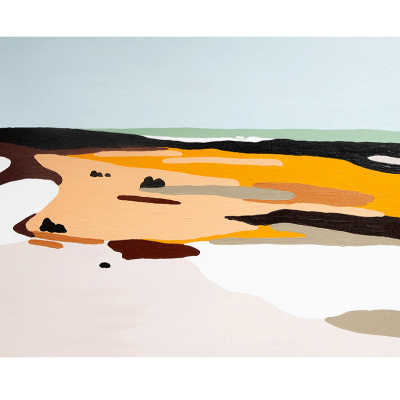 Illustration of sandy beach dunes and sky