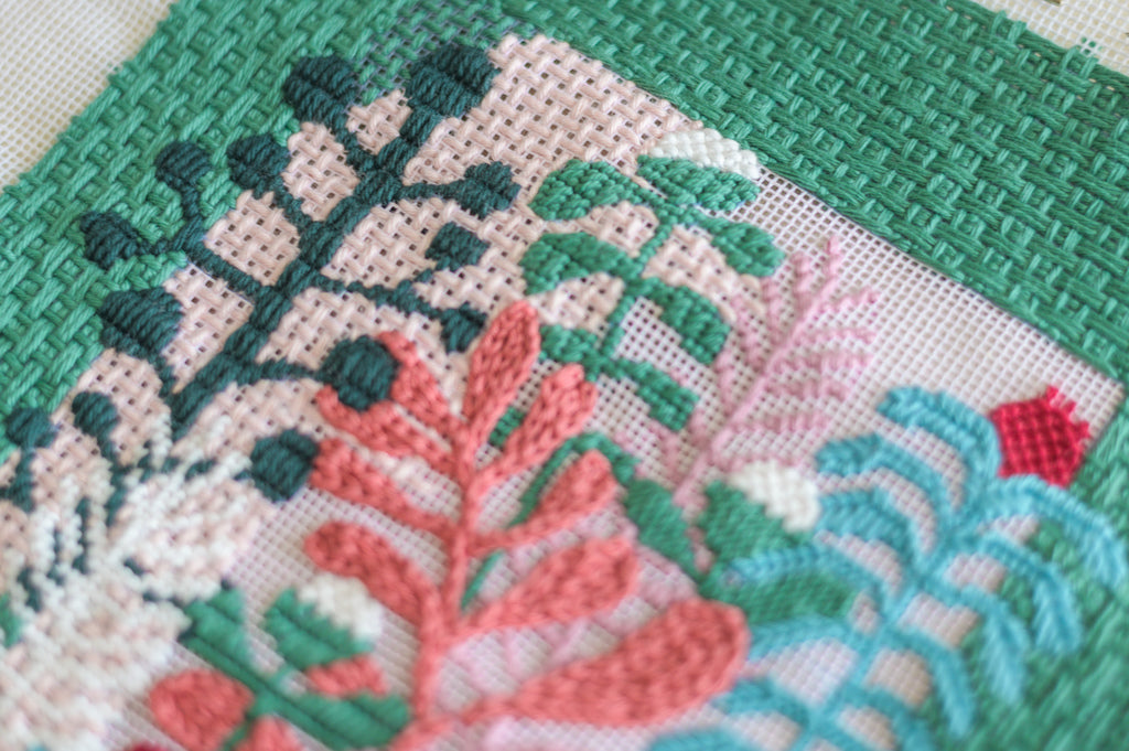 Building of a Thousand Flowers Needlepoint kit with design by Bina Tangerina contemporary affordable