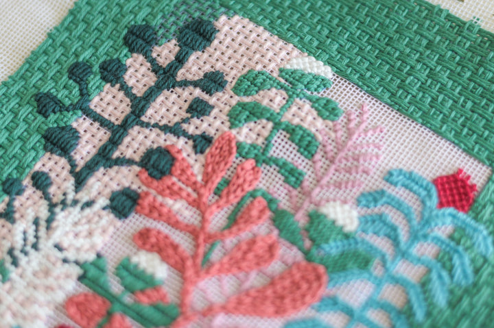 Building of a Thousand Flowers Needlepoint kit with design by Bina Tangerina contemporary affordable